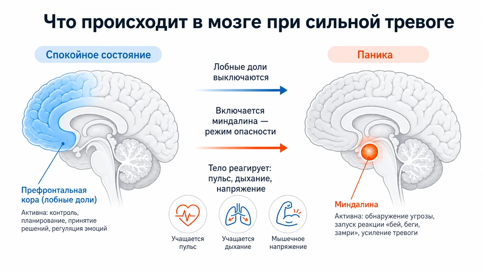 Человек пытается поддержать близкого, который переживает сильную тревогу